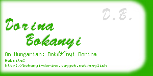 dorina bokanyi business card